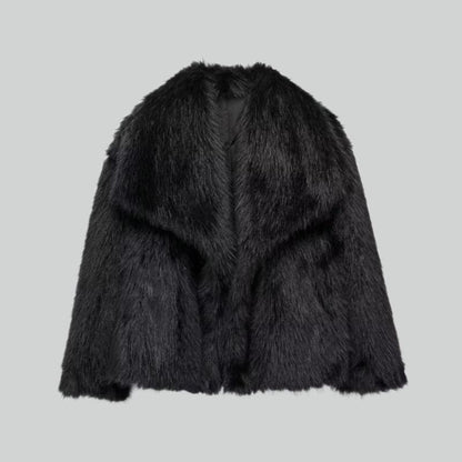 WinterWear Lapel Faux Fur Coat