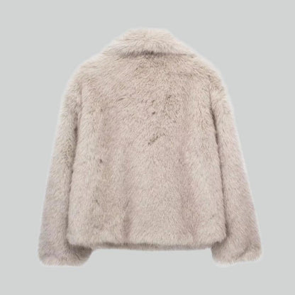 WinterWear Lapel Faux Fur Coat