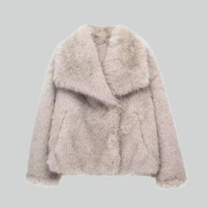 WinterWear Lapel Faux Fur Coat